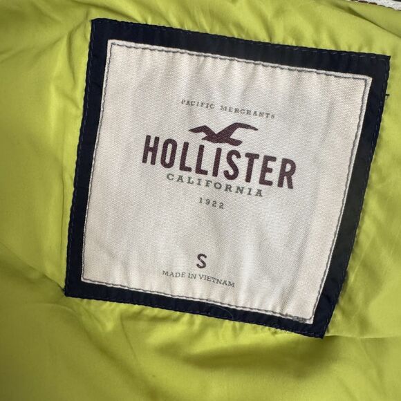 Hollister Down Vest Quilted Womens Two Way Zip Front Navy Blue S - Picture 6 of 9